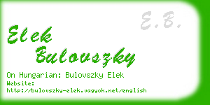 elek bulovszky business card